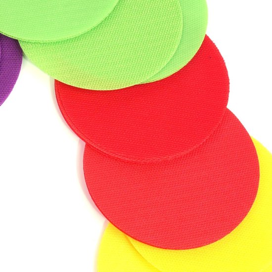 30pcs Kleurrijke Spotmarkers - Antislip Nylon Tapijt Vloer Dots - Cirkel Markeringen Voor Gym - Klaslokaal - Onderwijs - Cadeau Voor Leraren (6 Kleuren, 4 Inch) — afbeelding 5