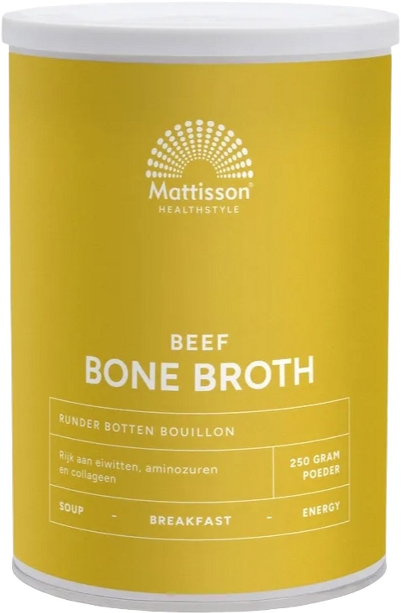 Bol.com Mattisson - Runder Botten Bouillon - Beef Bone Broth - Bottenbouillon Rijk aan Eiwitten, Mineralen, Aminozuren & Collage... aanbieding