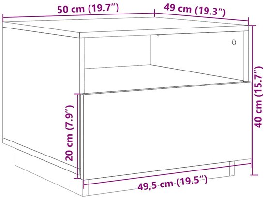 vidaXL Salontafel avec éclairage LED- Table basse moderne Zwart - Siècle des Lumières LED - Table basse - Table d'appoint - Table TV