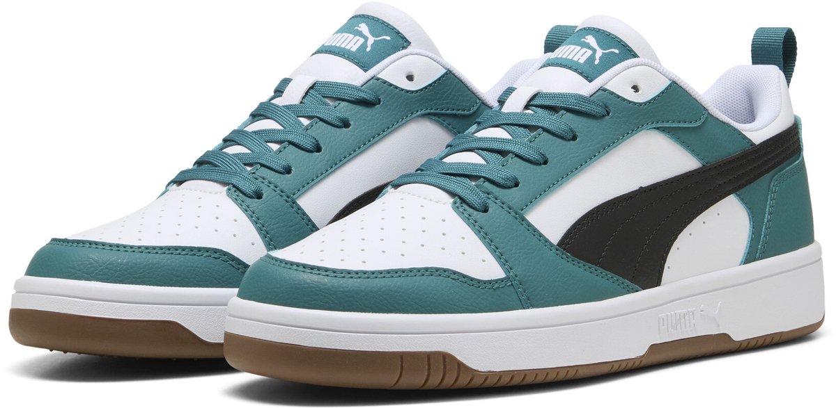 PUMA Rebound v6 Low Unisex Sneakers Emerald Ice-PUMA -PUMA Zwart