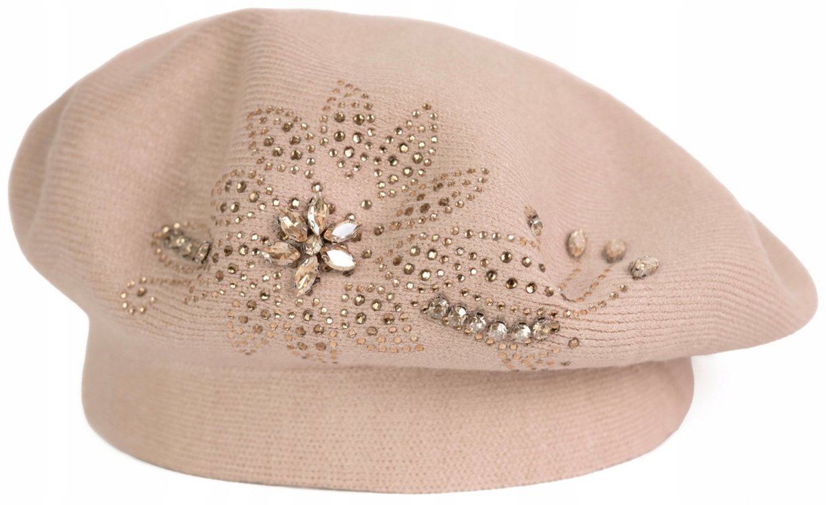 Elegante Damesbaret Penny - Zacht & Versierd - Donkerbeige