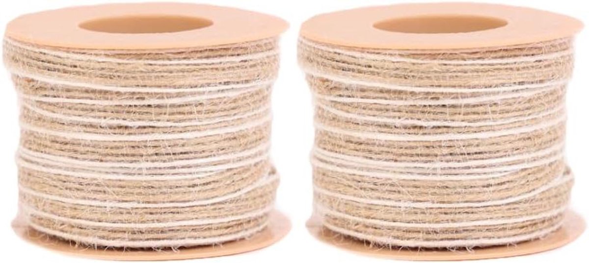 Provento - Jute lint 6 mm x 10 m beige vintage cadeaulint bruiloft decoratie knutselen verpakking