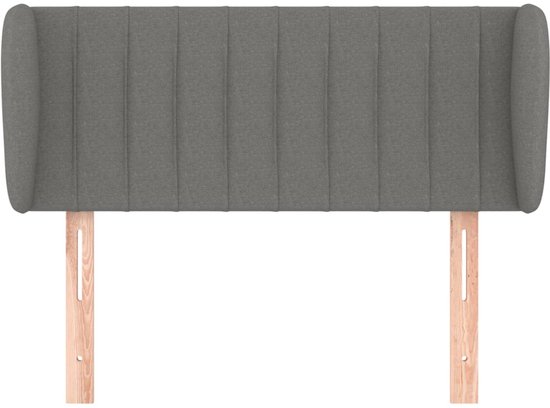 vidaXL Tête de lit avec bords Gris foncé Tissu 93x23x78/88 cm