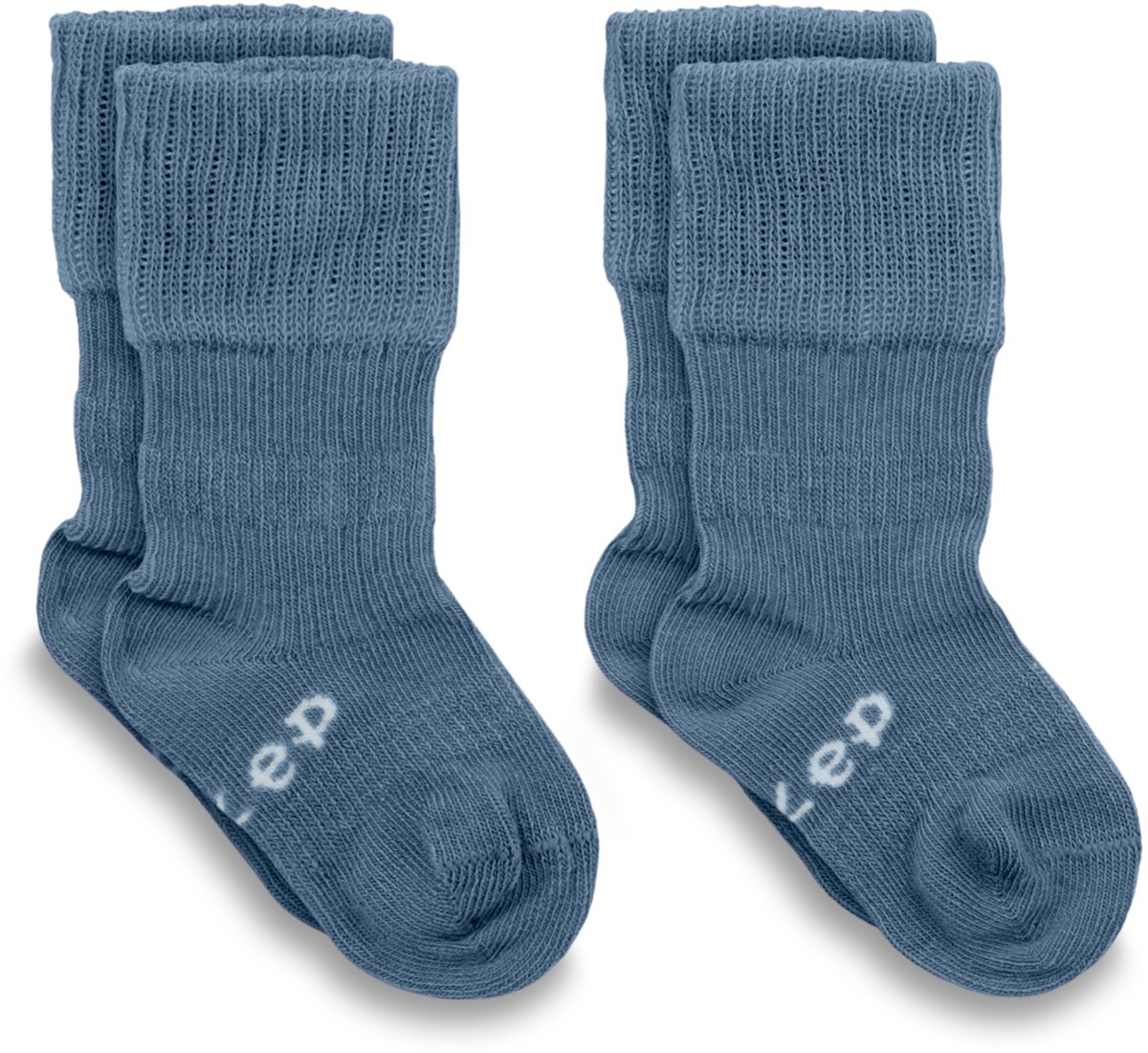 KipKep Blijf-Sokjes - Blue Heaven - 6-12 maanden - baby sokjes - 2 paar - zakken niet af - biologisch katoen - blauw