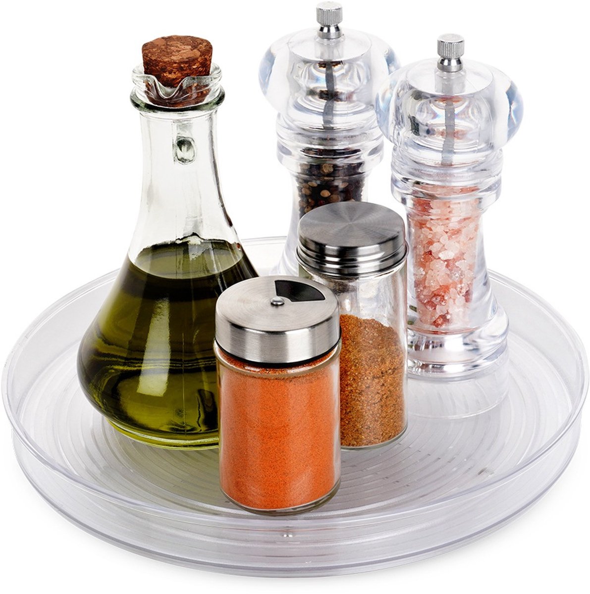 Draaiplateau 24 cm - Draaibaar Opbergrek - Kruidenrek - Plateau voor Keuken en Badkamer Accessoires - Koelkast Organiser Staand