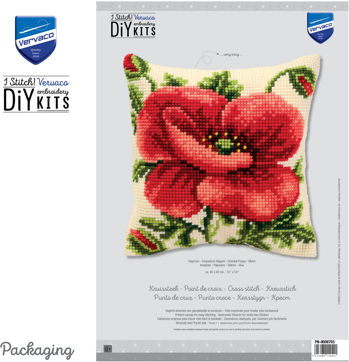 coussin au point de croix 99073 lapin ambiance hivernale