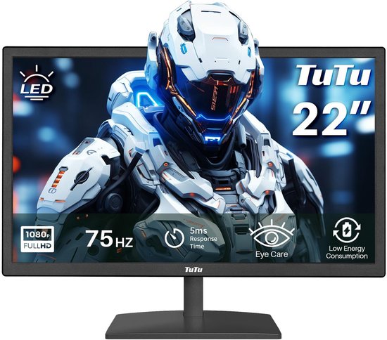 22 Inch Monitor Full HD 1920x1080p, 75Hz, Eye-Care, Flicker-Free, Low ...