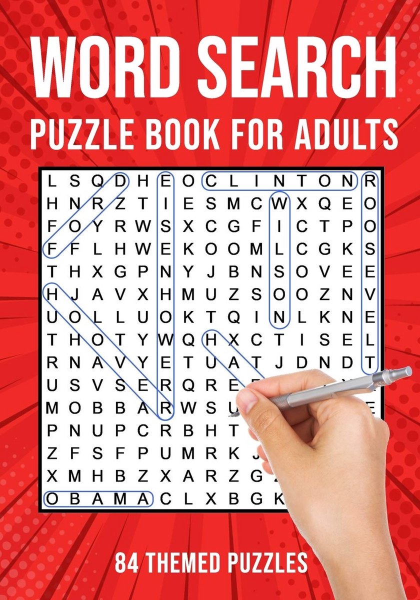 Woordzoeker Boek voor Volwassenen - Grote Letter Druk - 84 Puzzels met Amerika US Thema