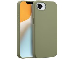 Accezz Hoesje - Geschikt voor Apple iPhone 16e - Liquid Silicone Backcover geschikt voor MagSafe - Cooper Green