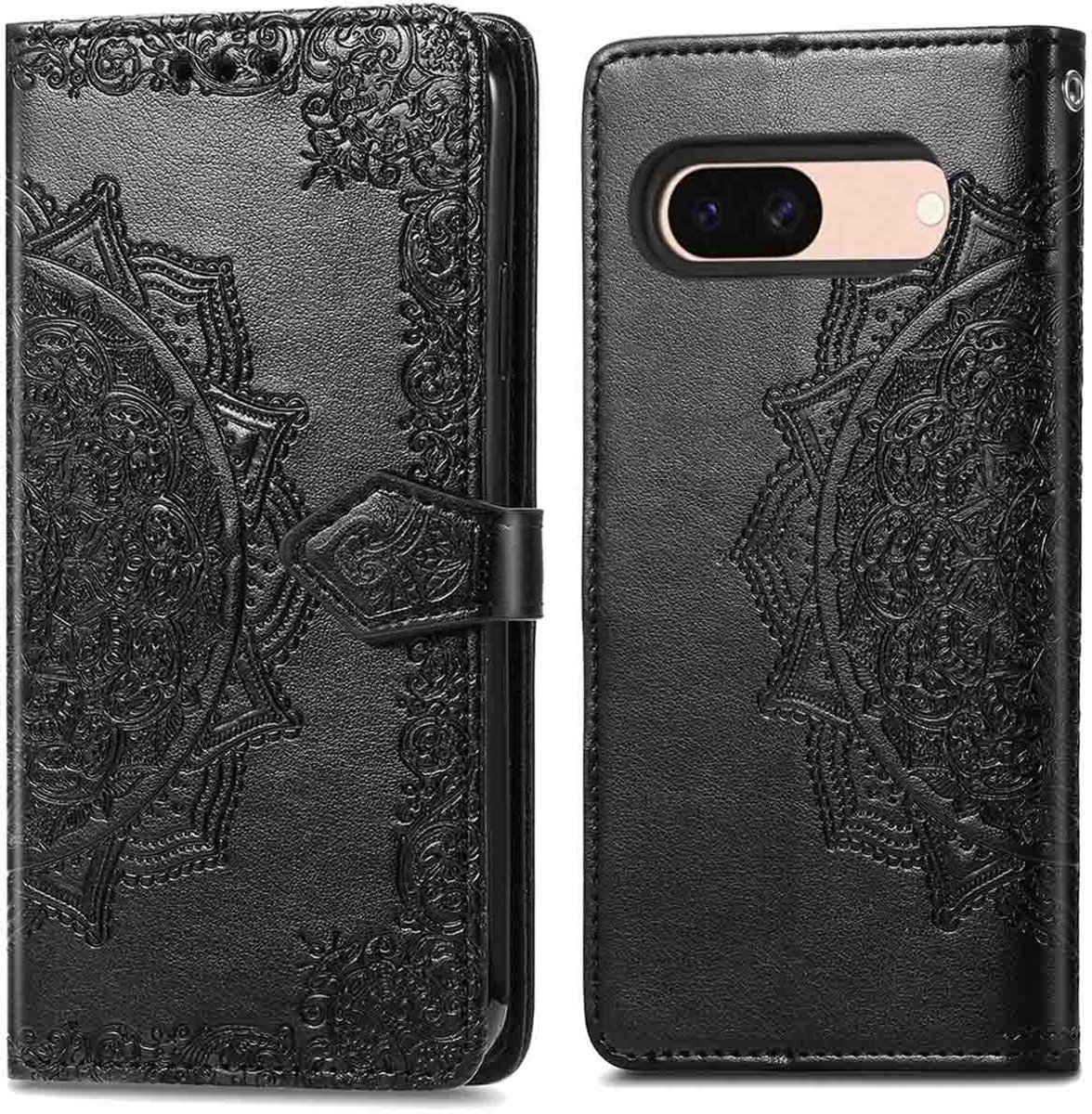 imoshion Hoesje - Geschikt voor Google Pixel 8a - Mandala Bookcase - Zwart