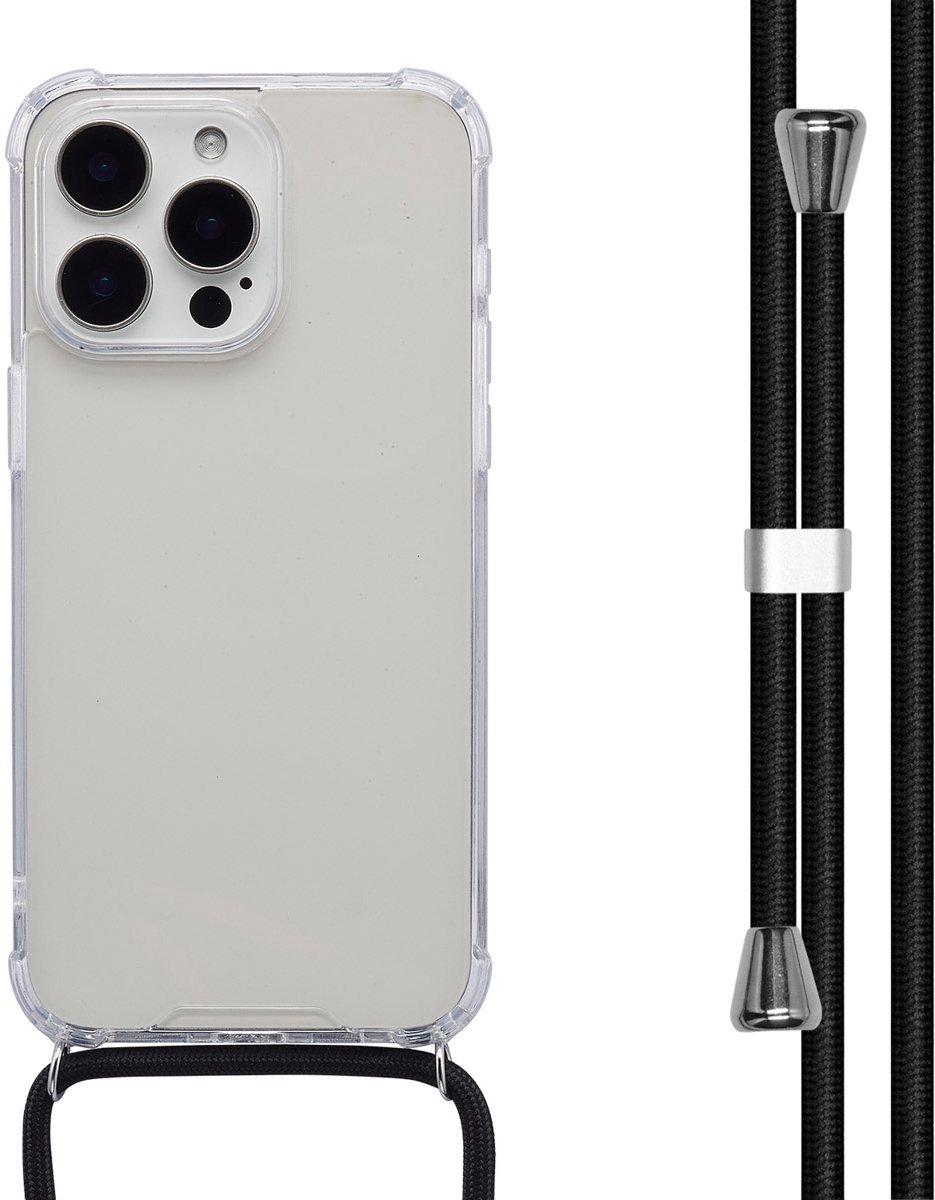 imoshion Hoesje - Geschikt voor Apple iPhone 15 Pro Max - Backcover met koord - Zwart