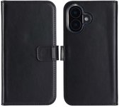 Étui Selencia adapté pour iPhone 16 Plus avec porte-cartes - Bookcase en cuir véritable Selencia - Zwart