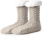 Huissokken Dames en Heren - Warme Sokken - Fleece Sokken - Dikke Sokken - Fluffy Sokken - Verwarmde Sokken - Gevoerde Sokken - Antislip Sokken - Winter Sokken - Slofsokken - Bedsokken - Kaki
