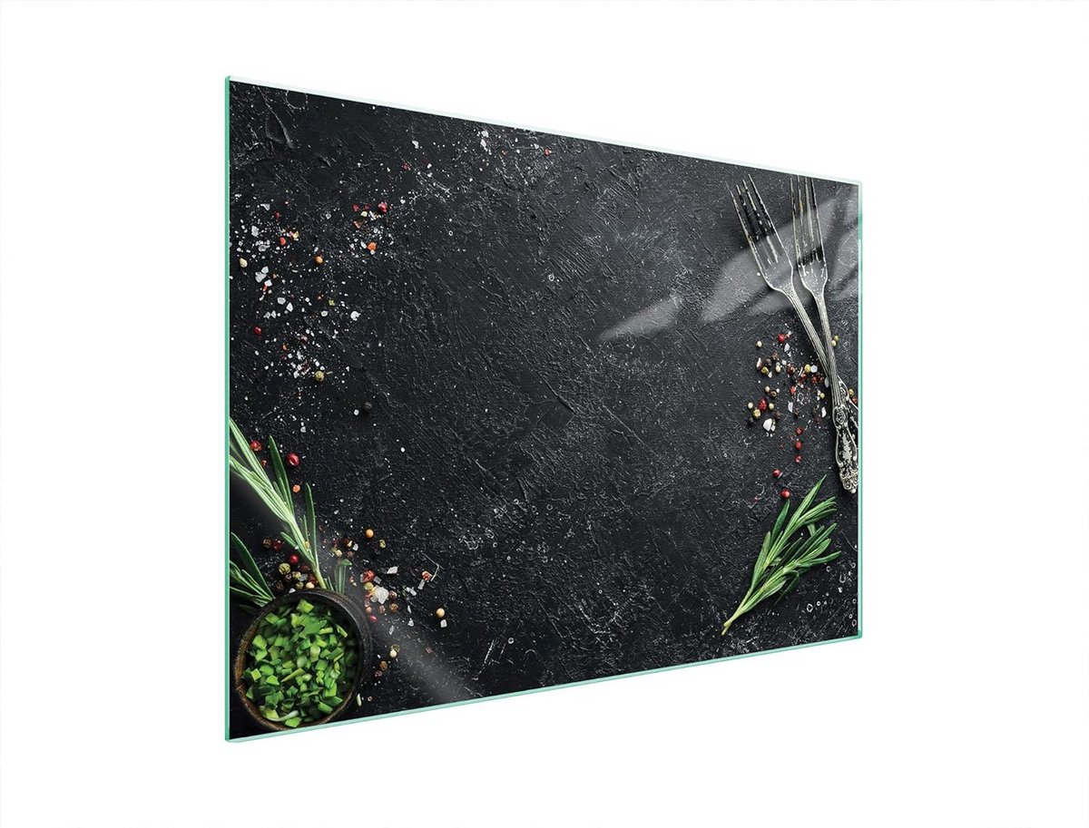 Universele Glazen Kookplaat Afdekplaat 70x52 cm - Spatbescherming & Snijplank