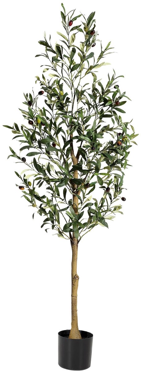 Unyqoos Realistisch ogende kunstolijfboom van 150 cm voor decoratie binnen en buiten Groen