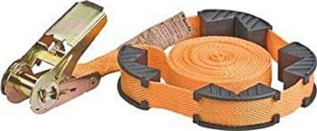 Spanriem met ratel voor veilig transport - 5 meter, 25 mm breed, 245 daN