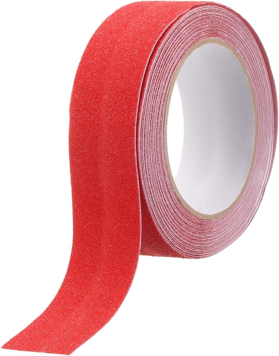 Allecta - Anti-slip tractietape, waterdicht, hoge wrijving, weerbestendig, rood, binnen en buiten.
