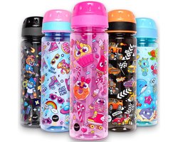 Fringoo 650 ml waterfles voor kinderen met rietje en draaggreep - 100% lekvrij, BPA-vrij, zeer duurzaam
