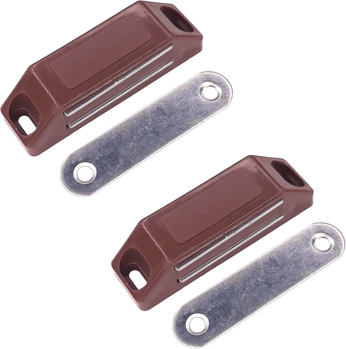 2x Magnetische Deurmagneet Bruin - Sterke Meubelmagneet voor Kastdeuren