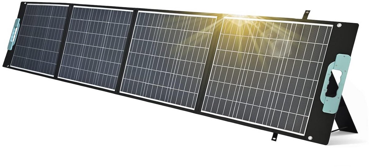 Opvouwbaar Zonnepaneel 200 W met 3 USB Poorten voor Mobiele Apparaten - Perfect voor Kamperen en Noodgevallen