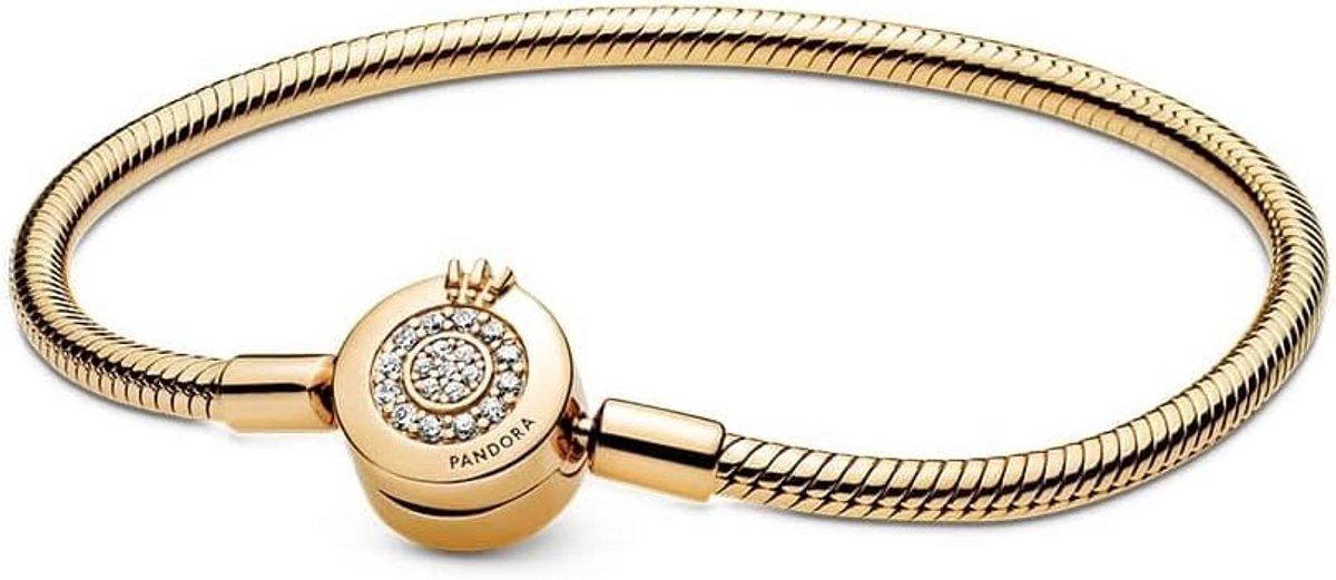 Damesarmband Slangenketting Goudkleurig met Zirkonia Sluiting