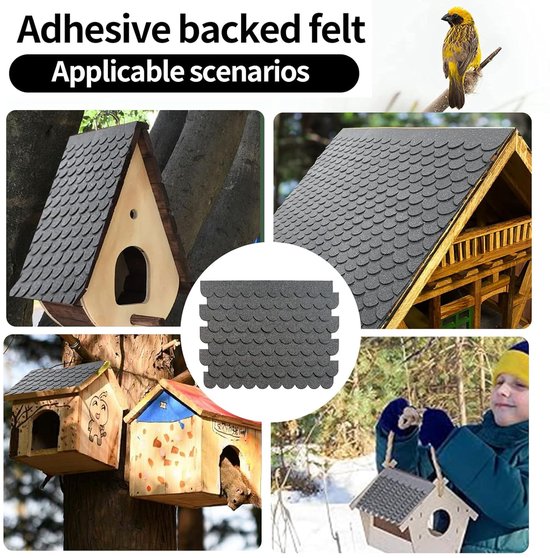 53 Stukken Dakbedekking Vilt - Zelfklevende Mini Dakshingles voor Tuin