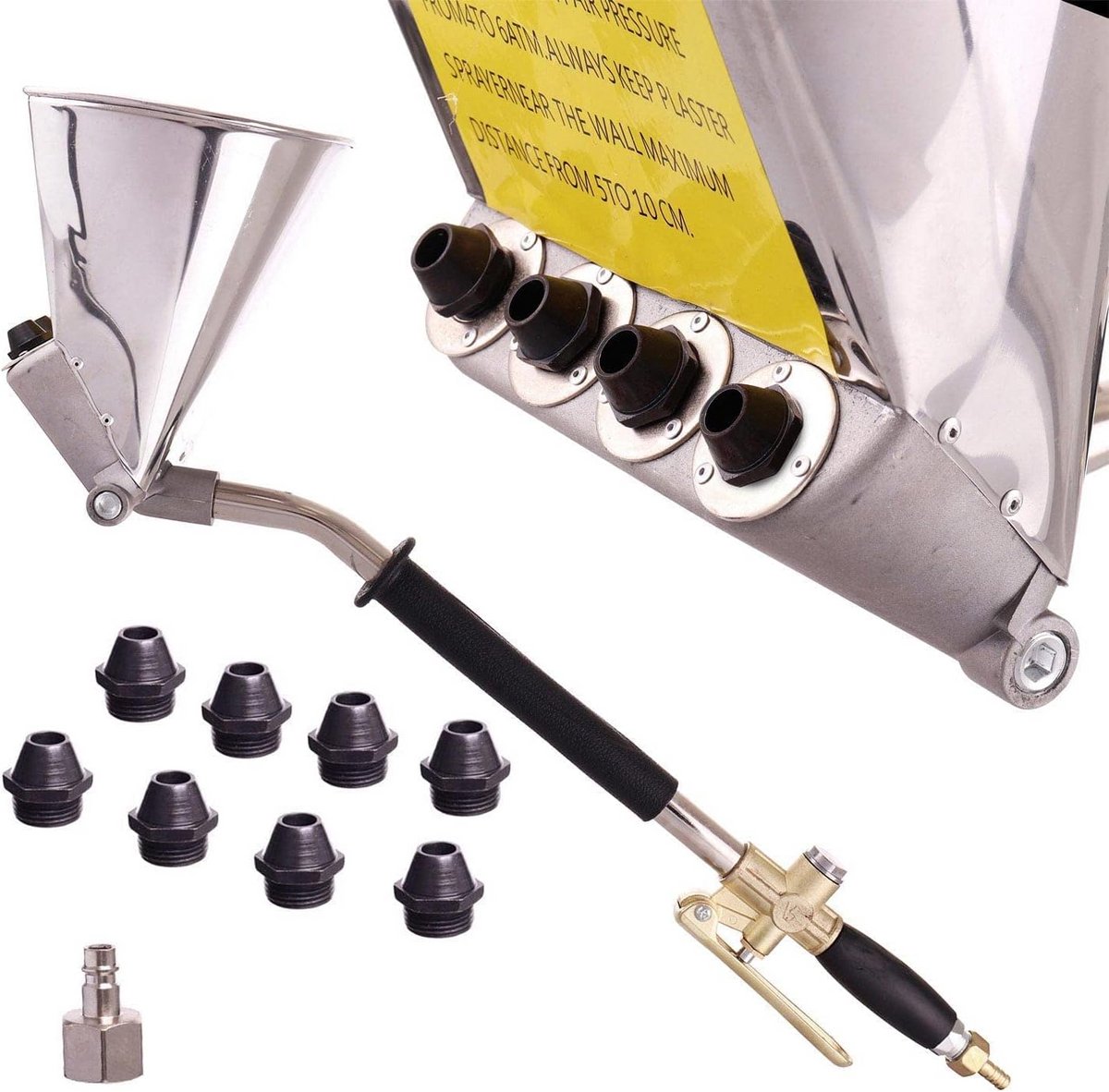 Pneumatisch Cementspuitpistool 4L met Metalen Nozzles voor Pleisteren