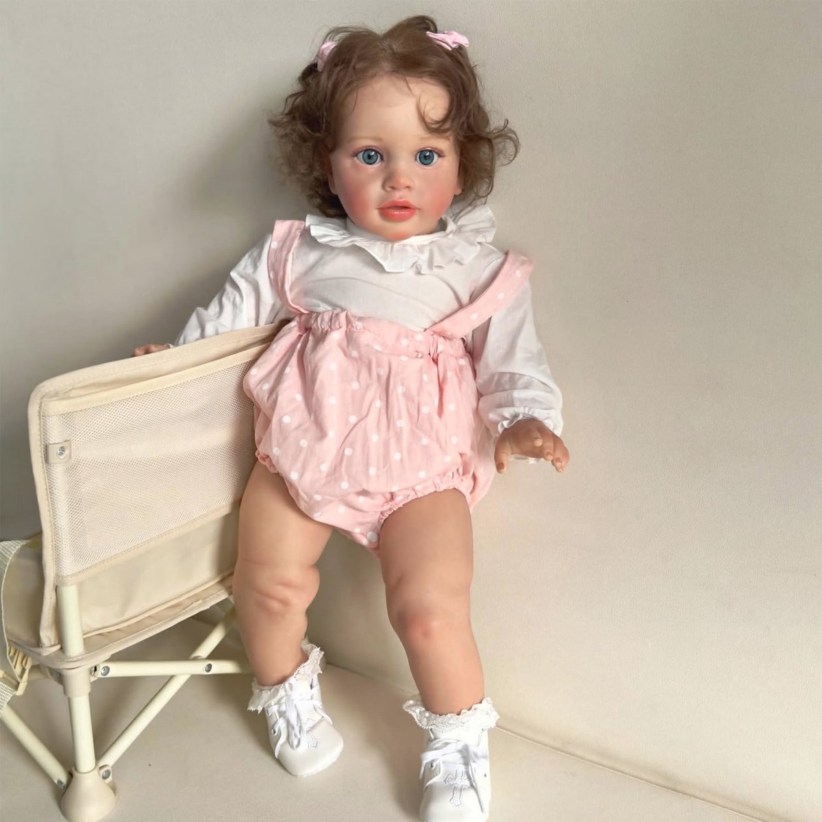 Realistische Slapende Reborn Baby Pop 48 cm met Haar - Levensechte Baby Meisje