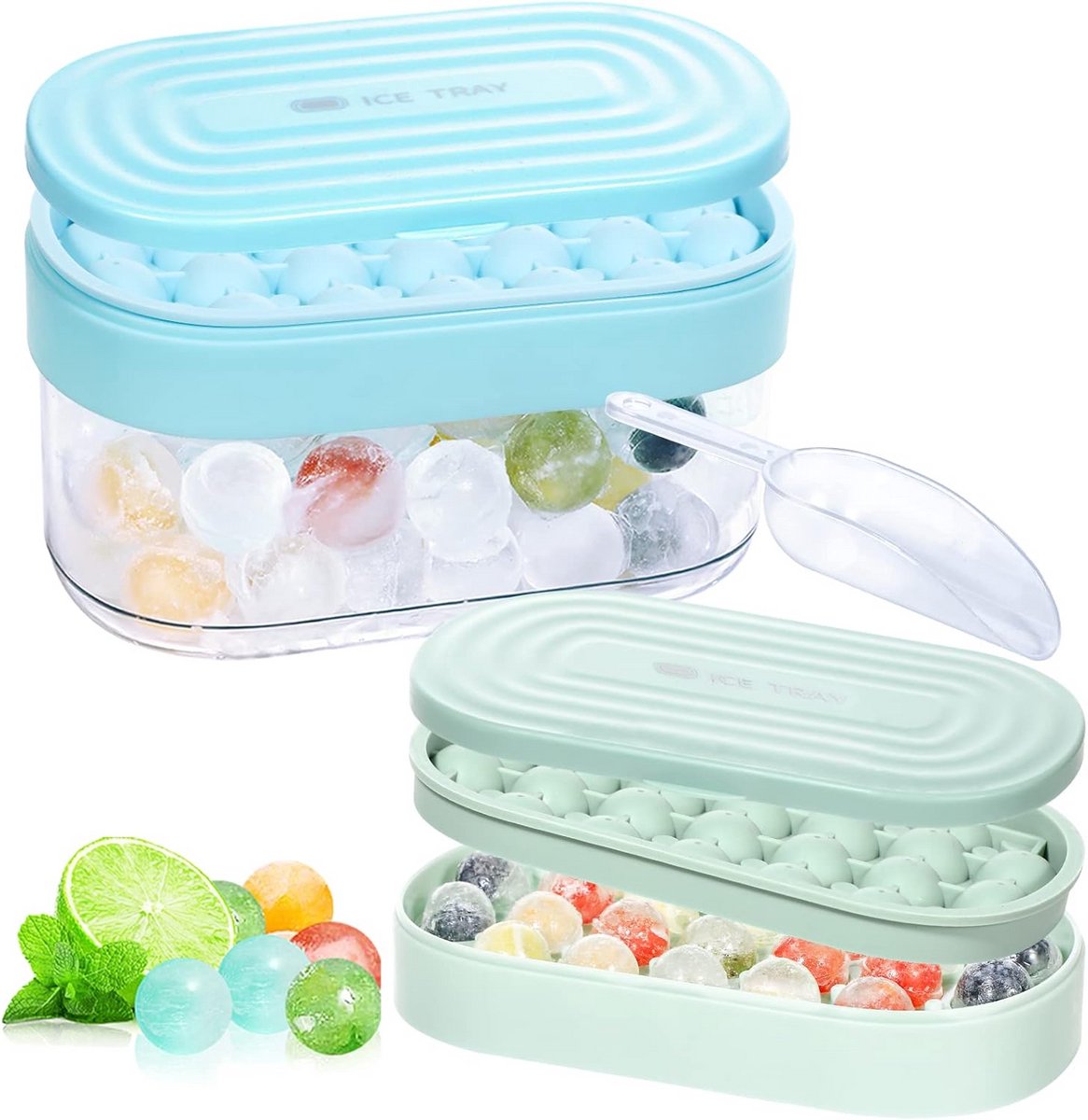 Mini ijsblokjesbakjes voor cocktails en dranken - 6 stuks