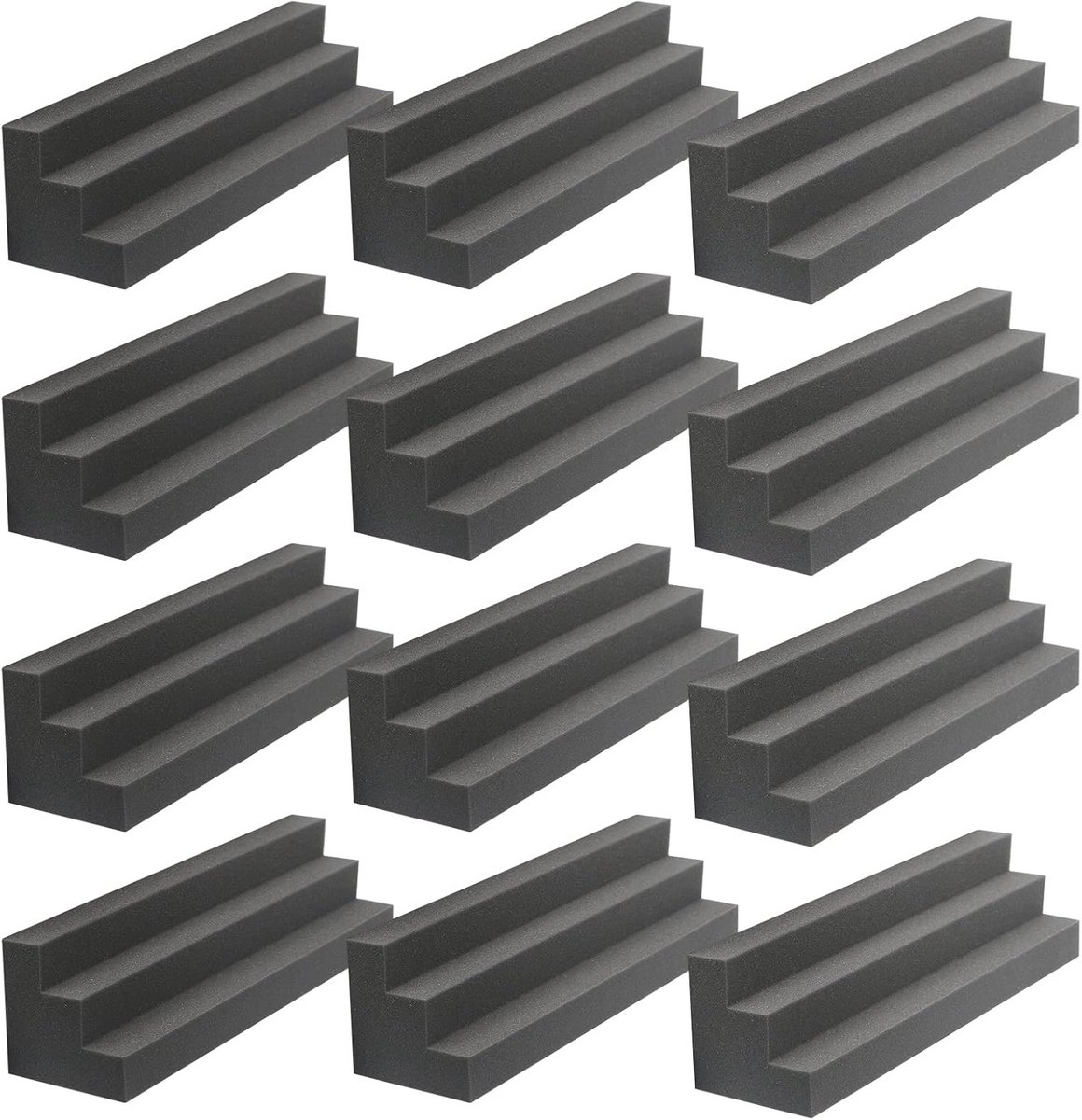 Akoestische schuimpanelen voor geluidsdemping en basabsorptie - 30,5 x 7,6 x 7,6 cm