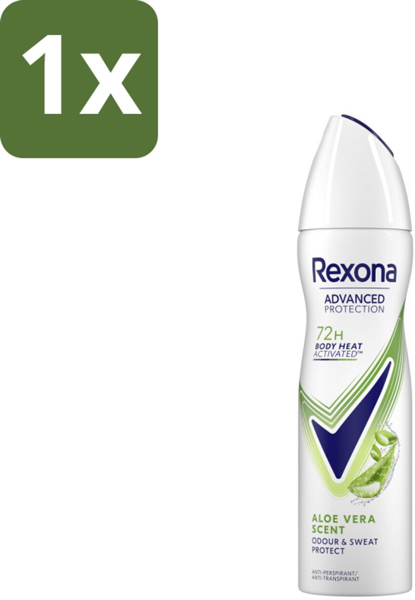 1 x Rexona - Deodorant Spray - Aloe Vera Scent - Verzorgend & Fris - 150 ml - Aloe Vera Deodorant Spray - Zweetbescherming - Geurbescherming - Anti-Transpirant Spray - 72 Uur Beschermd
