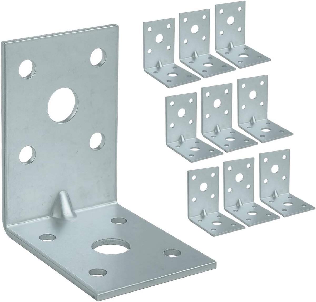 Hoekverbindingen met Gleuf - Zware Belastingen 10 Stuks - Verzonken Staal 50 x 50 x 35 mm