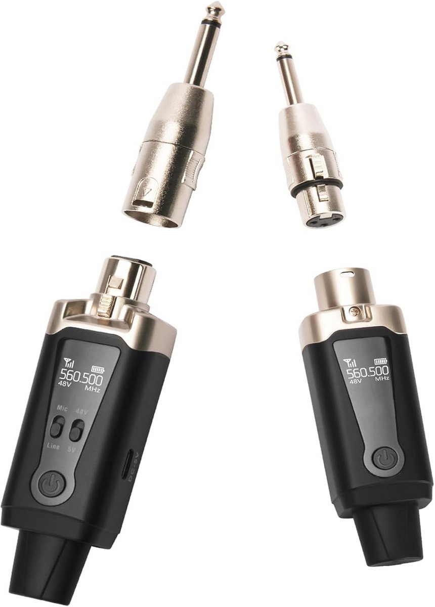 UHF Draadloze Microfoon Systeem met XLR Mic Adapter en 16 Kanalen