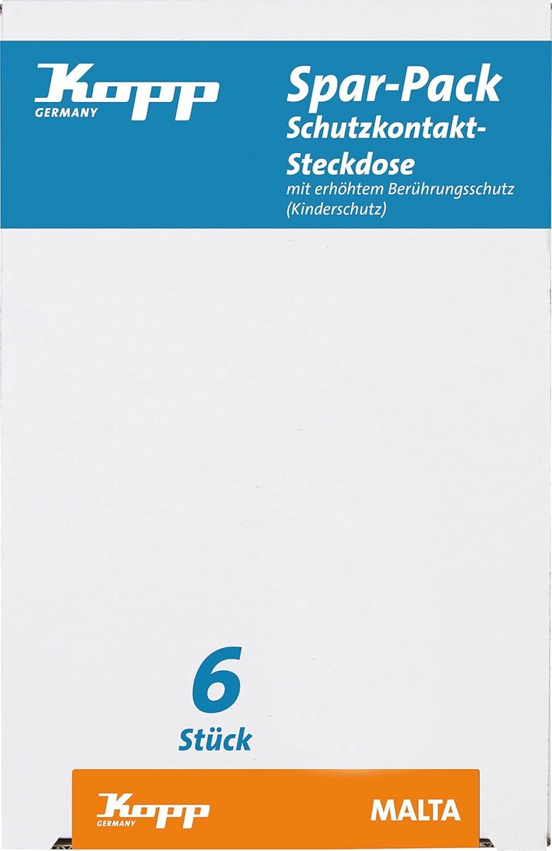 Voordeelverpakking 6x Contactdoos voor Huishoudelijk Gebruik - 250V (16A) IP20 met Verhoogde Beveiliging