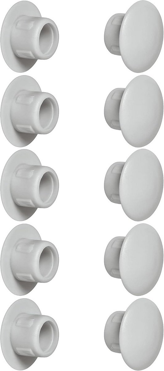 Afdekdoppen kunststof voor blinde boring - Set van 10 (Ø5mm - lichtgrijs RAL 7035)