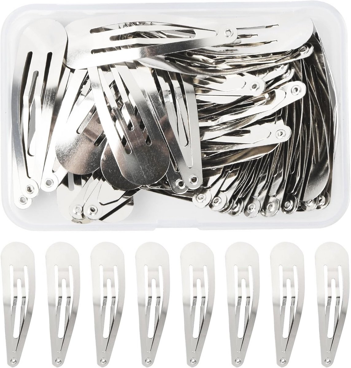 50 stuks zilveren haarspelden voor meisjes en dames - 5 cm haarclips