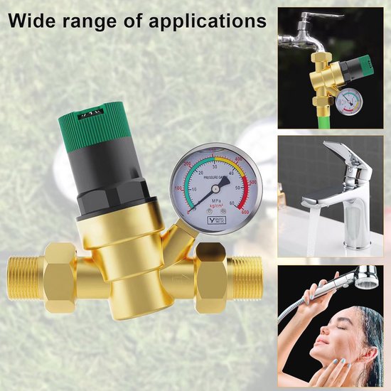 Verstelbare Waterdrukregelaar met Manometer - 3/4 inch DN20 voor Stabiele Waterdruk van FOGAWA — afbeelding 5