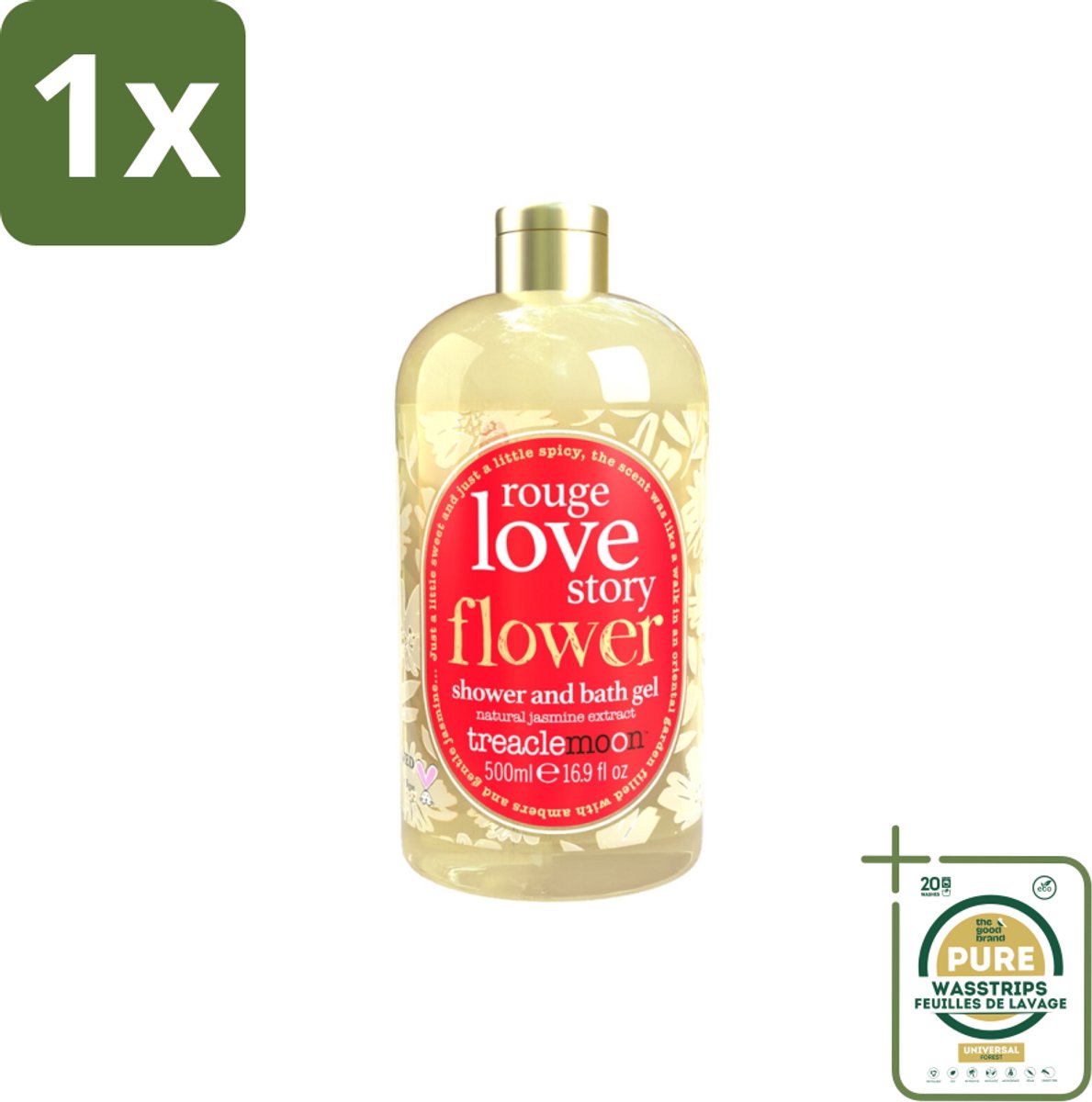 1 x Treaclemoon – Bad- & Douchegel – Rouge Love Story – 500 ml- Bad En Douchegel - Geur - Bad En Douchegel - Geur - Bad En Douchegel