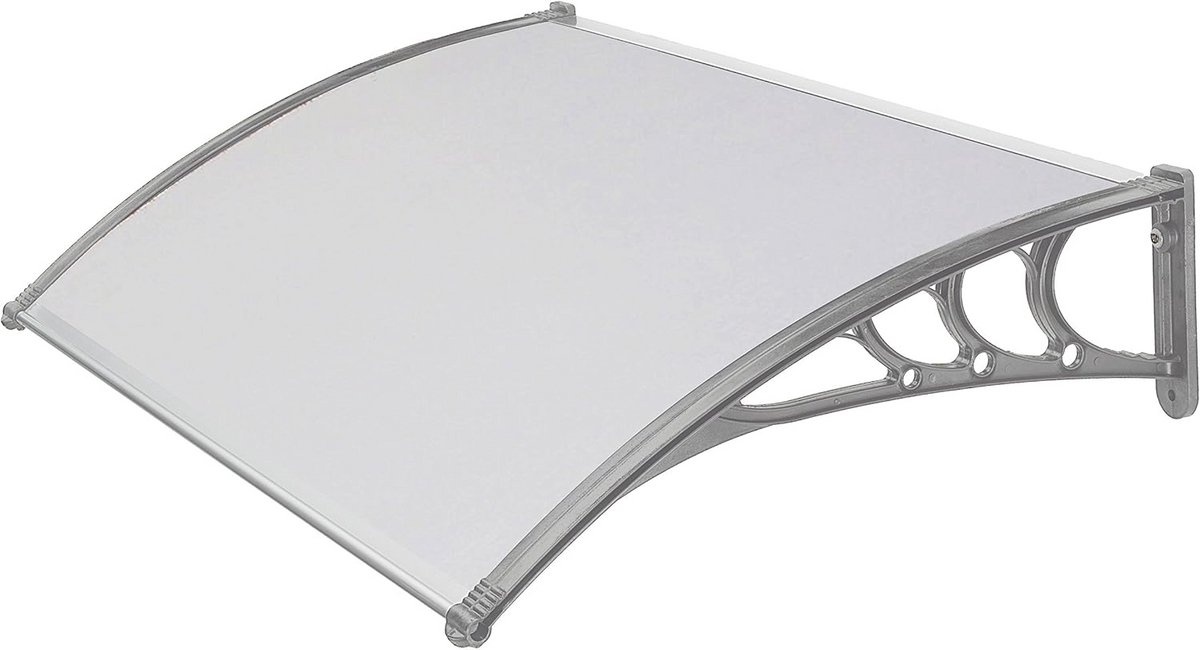 Pensilina ABS voor buiten met grijze houder en polycarbonaat afdekking - 100cm diepte, 130cm lengte