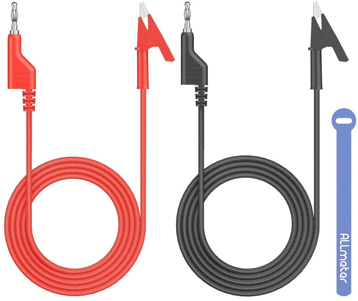 Testkabel met banaanstekker en krokodillenklem – 100 cm, 15 A/1000 V – Ideaal voor Laboratoria en Elektrische Tests