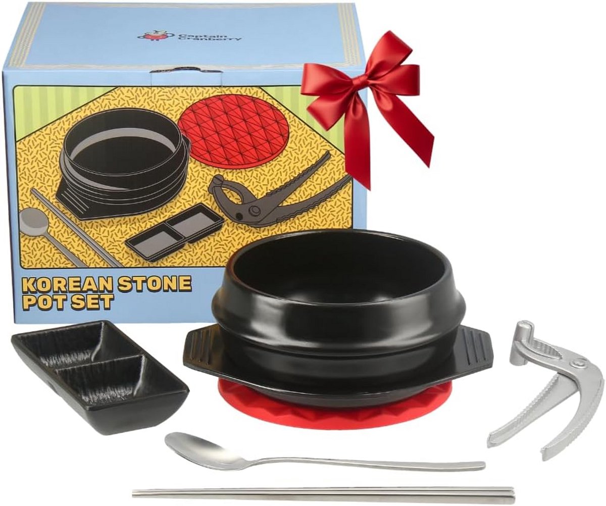 7-delige Terracotta Stenen Pot Set voor Koreaanse Gerechten en Bibimbap