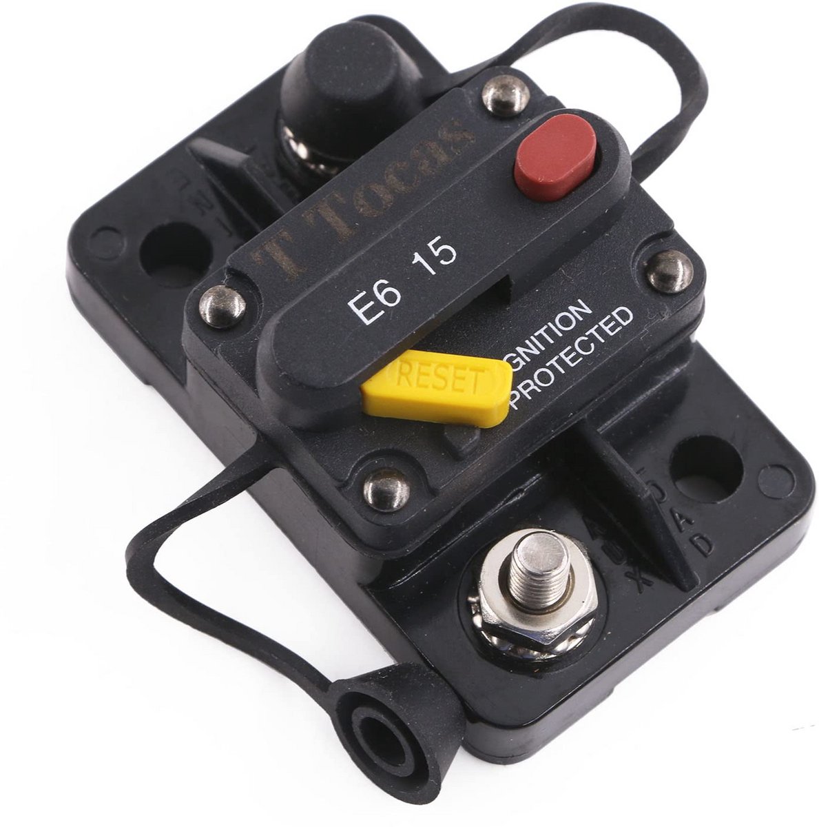 Mini-stroomonderbreker 15A met handmatige reset voor DC toepassingen - Zonne-energie, Auto, Marine