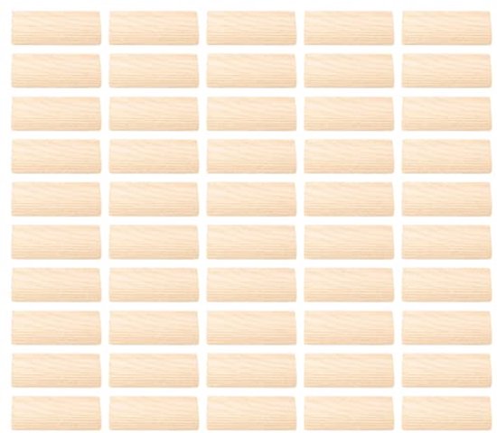 Afgeschuinde gecanneleerde pen houten pluggen, diverse houten pluggen, hard hout gegroefde pluggen, 50 stuks houten pluggen kast lade rond gecanneleerde houten ambachtelijke pinnen staven set meubelmo