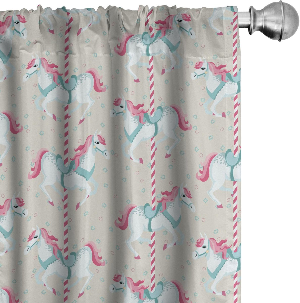 ABAKUHAUS Voorhangen – 2x75x175 cm – Microvezel – Beige Seafoam Roze