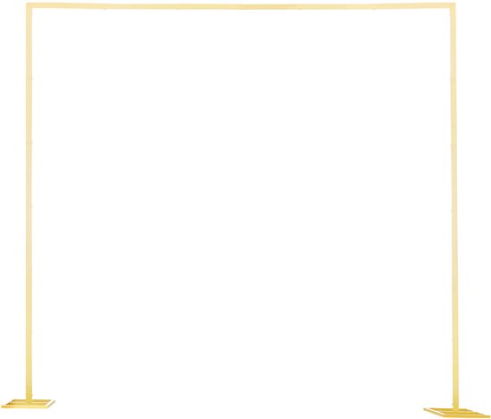 Support d'Arc Métallique Carré, 2,4 X 2,4 m, Cadre Durable, Montage Simple, Support d'Arc Doré pour Mariages, Anniversaires, Remises de Diplômes, Fêtes et Décorateurs d'Événements