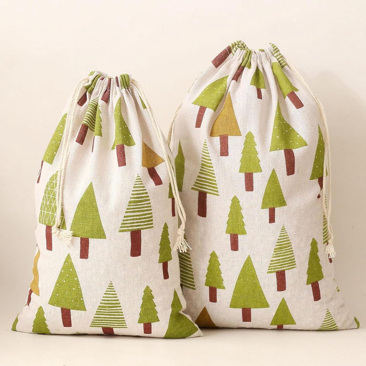 Cosensi - Jutezakjes voor Kerstmis en Verloving - Set van 25 - Grote Katoenen Zakjes - Adventskalender Cadeauzakjes - 13 x 18 cm