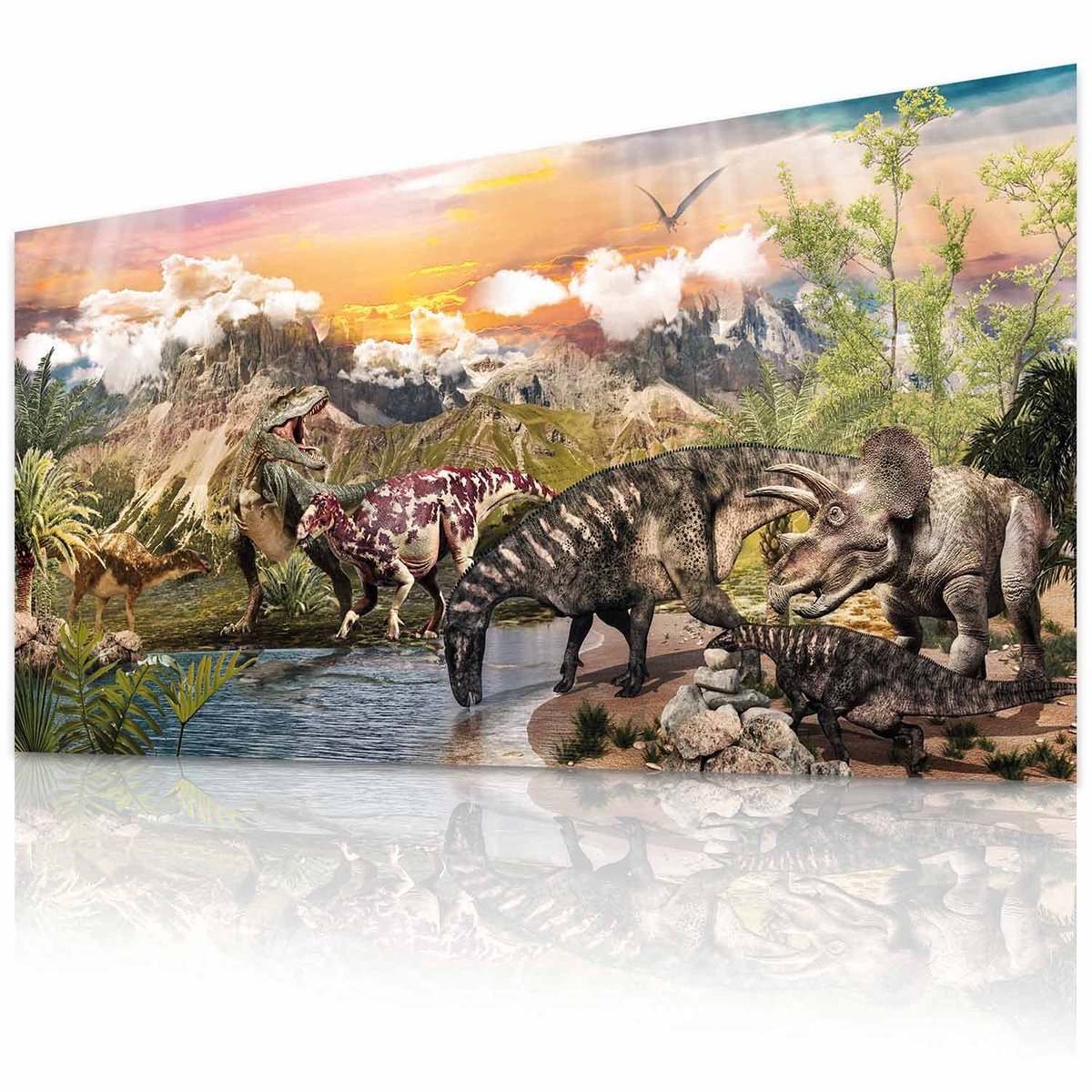 Stunq® Dinosaurus Poster XXL - Dino Wereld Wandafbeelding Kinderkamer 90x45cm