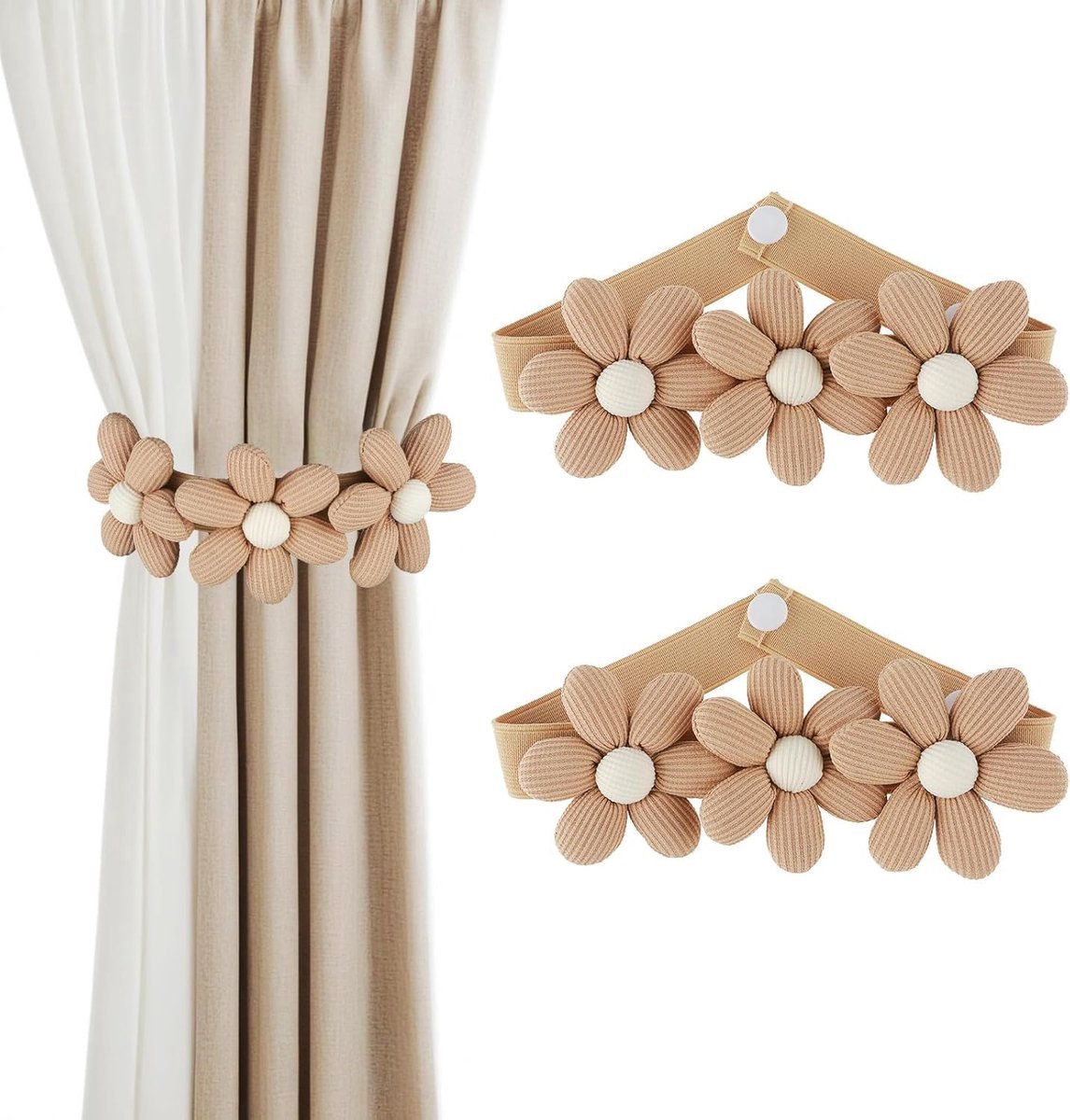 Stunq® Flexibele Bloemvormige Gordijnclips - Voor Stijlvolle en Praktische Raamdecoratie