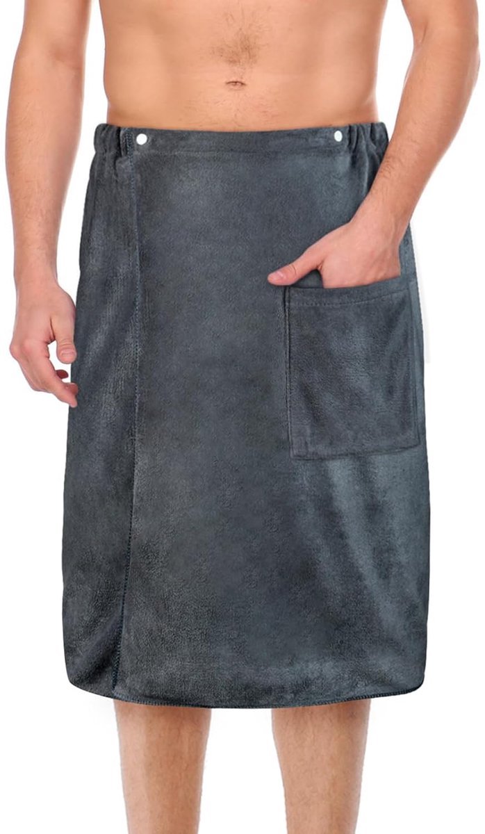 Stunq® Premium Verstelbare Grijze Microvezel Snelle Droge Sauna Kilt - Heren