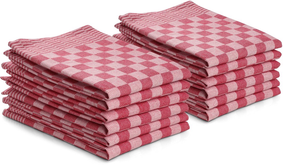 Stunq® Set van 12 Katoenen Theedoeken - 50x70cm,